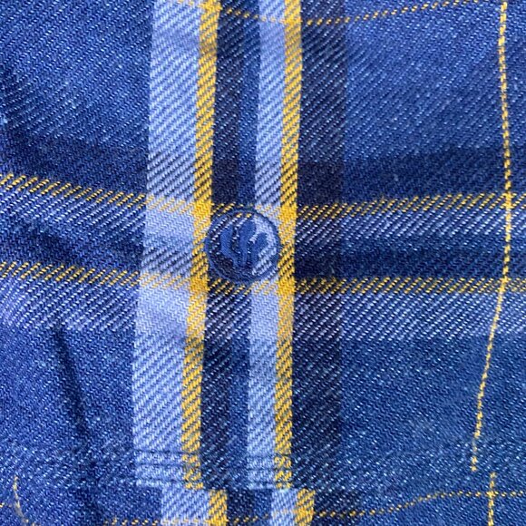 Fat Face Flannel Shirt Mens XXL Blue Indigo Plaid Cotton Long Sleeve Button Down - Picture 6 of 15